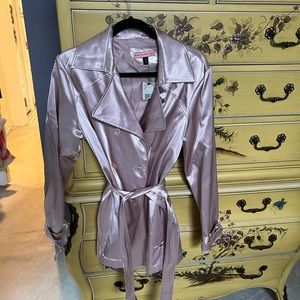 Spring polyester cotton satin coat